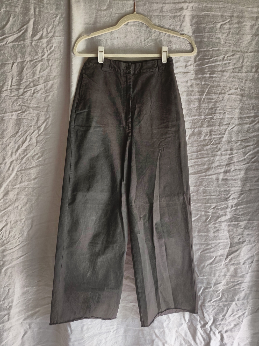 High-Waist Wide Leg Gray Pants